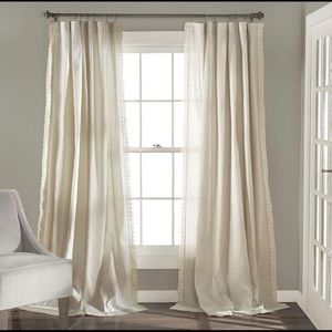 Lush Decor Rosalie Ivory Window Curtains Farmhouse / Rustic 84’ Panels
